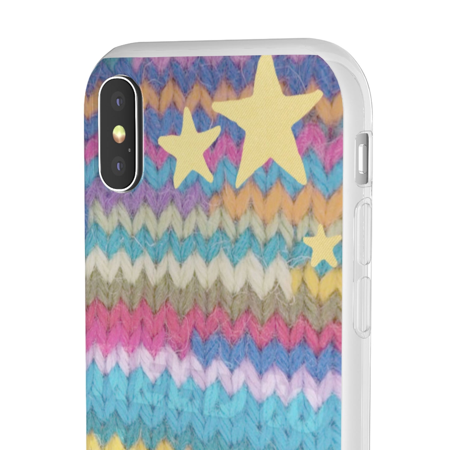 Pastel Knit Star Phone Case | Cozy Rainbow Aesthetic Case