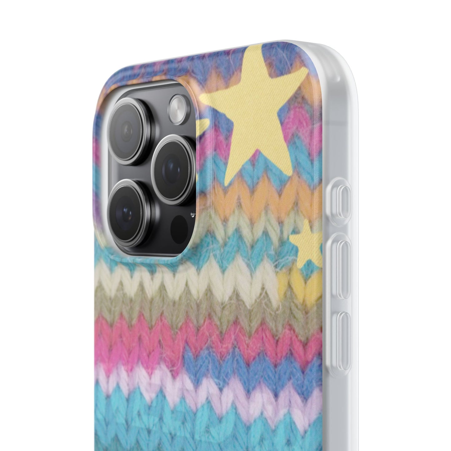 Pastel Knit Star Phone Case | Cozy Rainbow Aesthetic Case