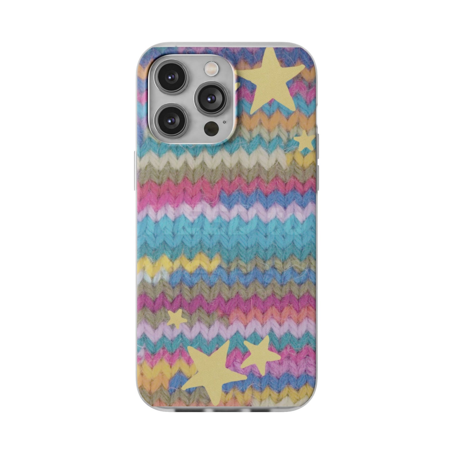 Pastel Knit Star Phone Case | Cozy Rainbow Aesthetic Case