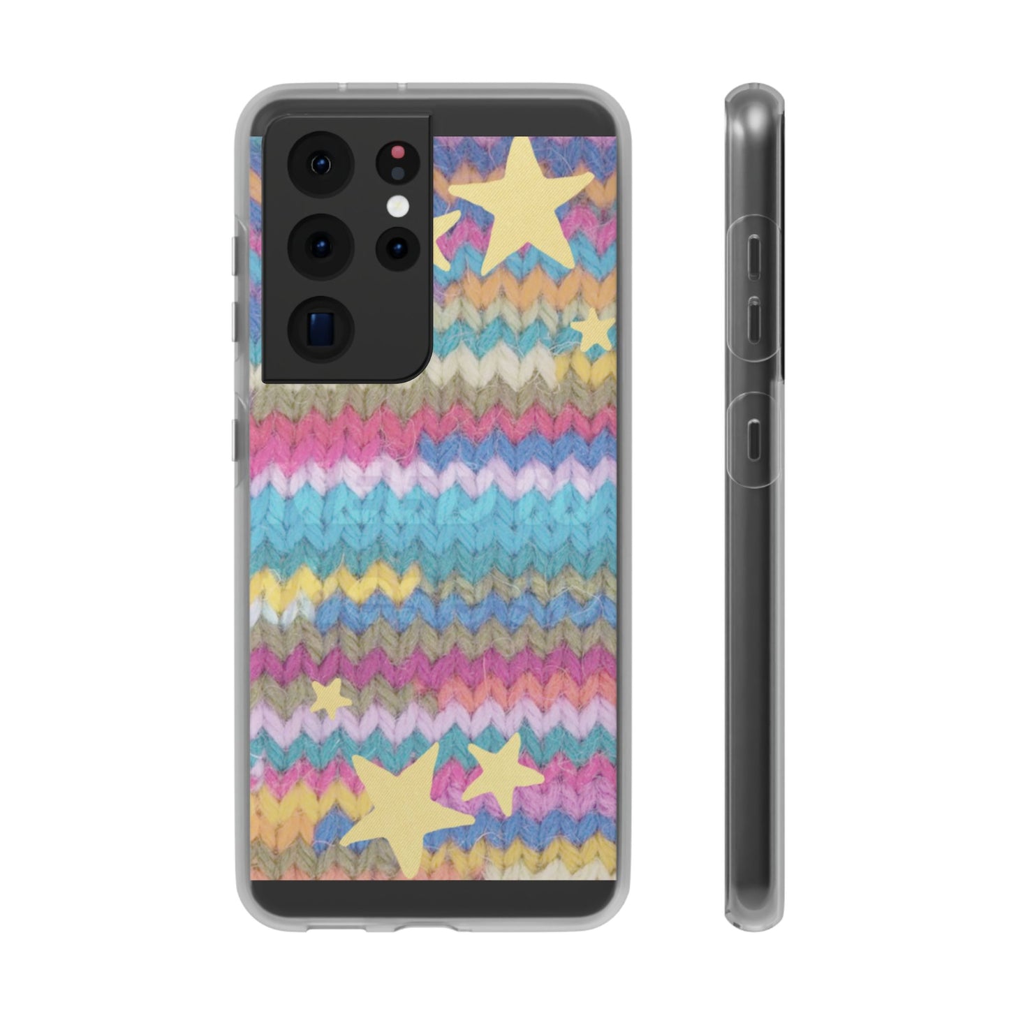 Pastel Knit Star Phone Case | Cozy Rainbow Aesthetic Case