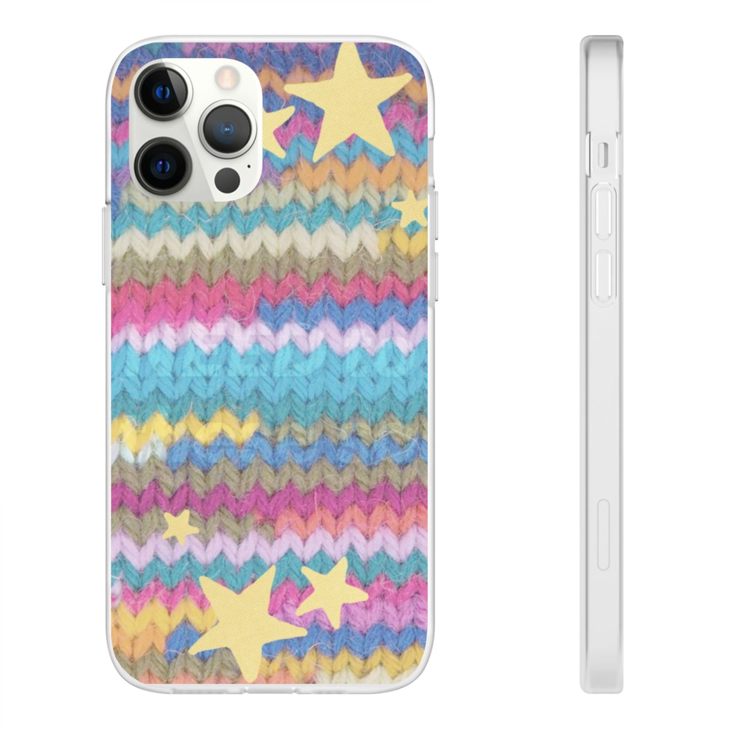 Pastel Knit Star Phone Case | Cozy Rainbow Aesthetic Case