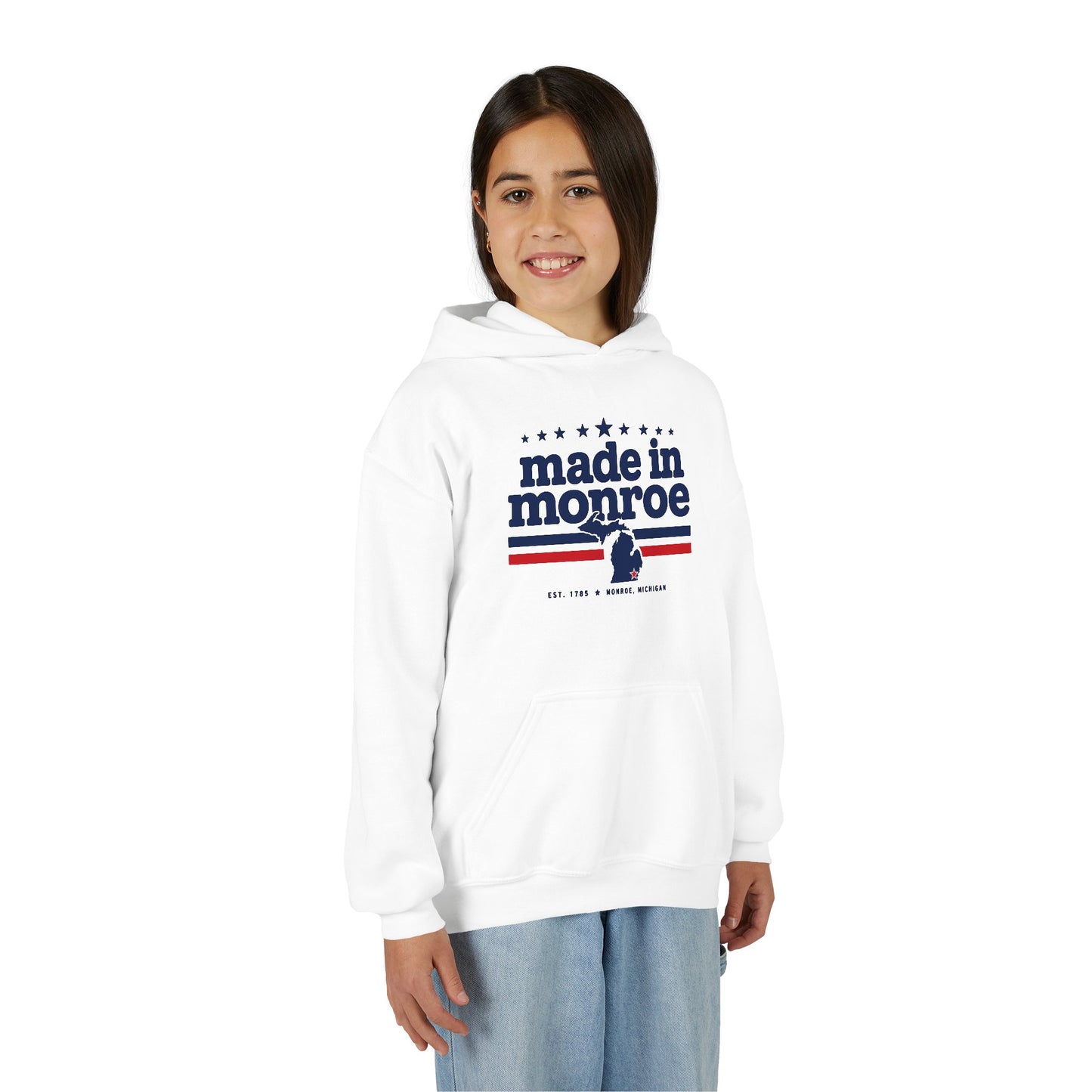 Made in Monroe Vintage Hometown Hoodie- YOUTH