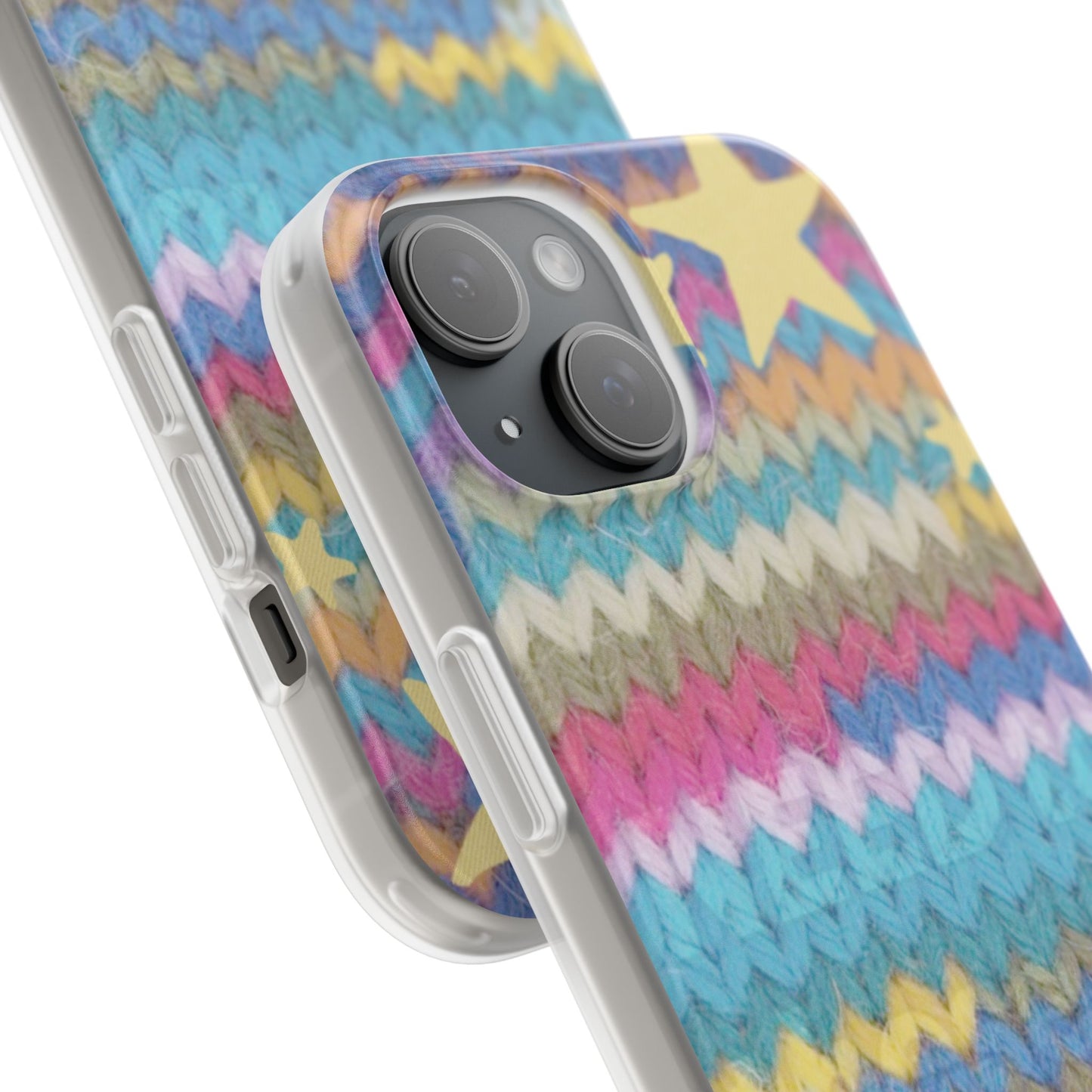 Pastel Knit Star Phone Case | Cozy Rainbow Aesthetic Case