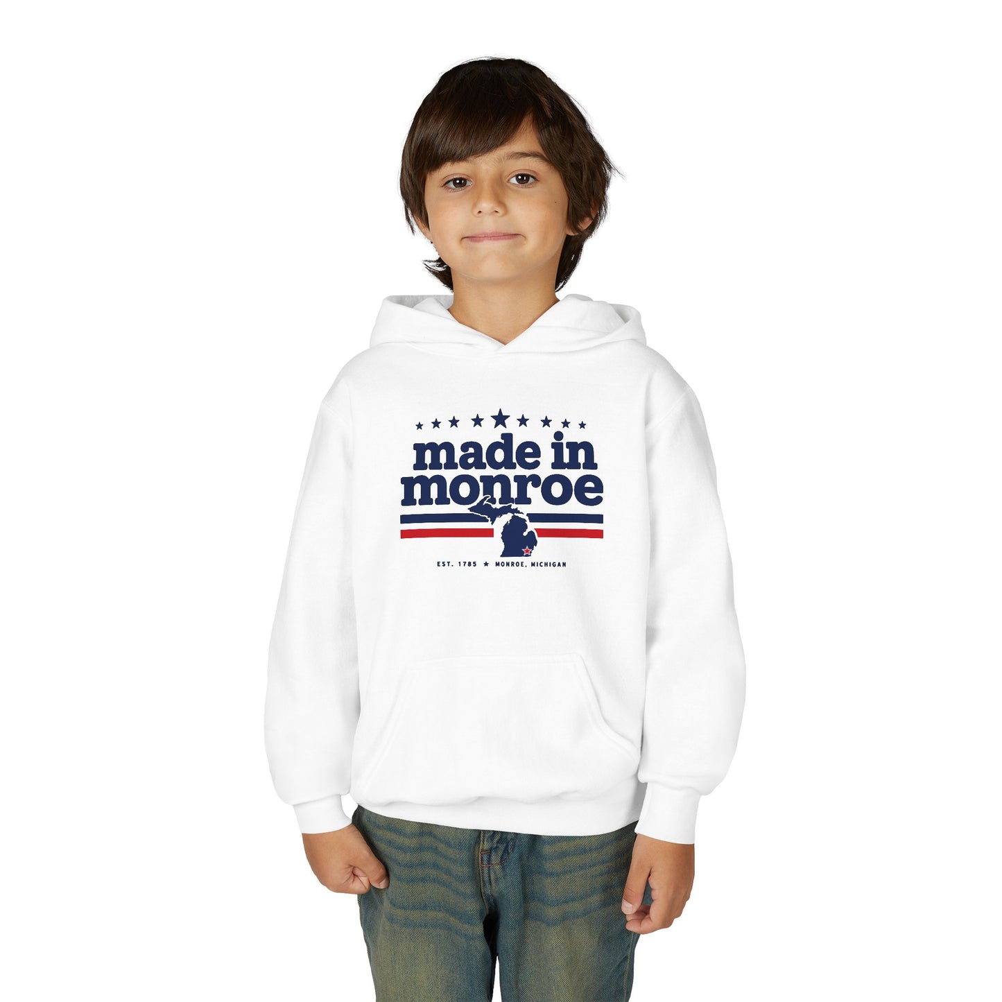 Made in Monroe Vintage Hometown Hoodie- YOUTH