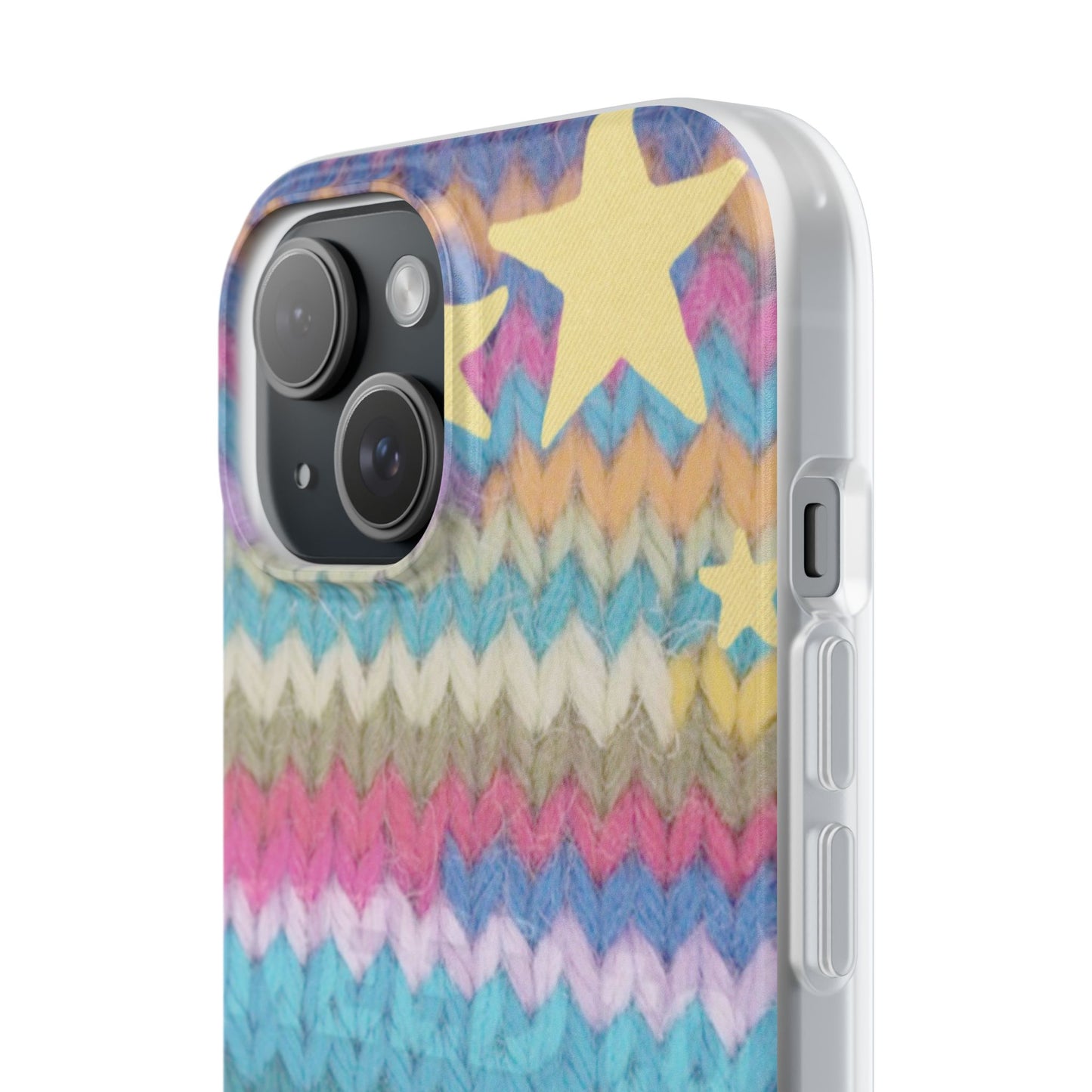 Pastel Knit Star Phone Case | Cozy Rainbow Aesthetic Case