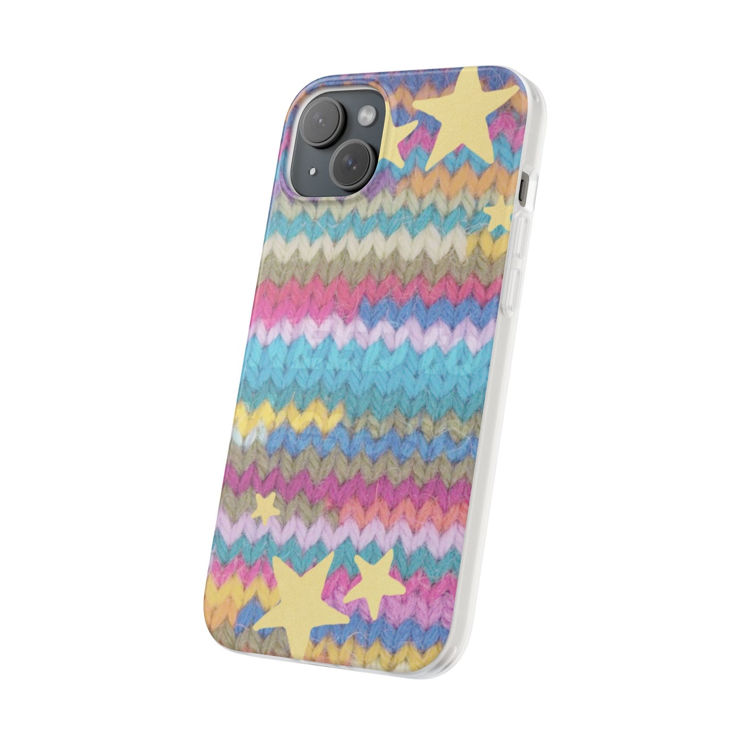 Pastel Knit Star Phone Case | Cozy Rainbow Aesthetic Case
