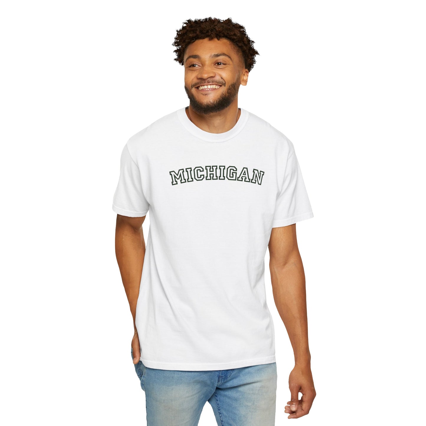 Michigan Varsity Graphic Tee | Retro Michigan Shirt | Midwest Aesthetic Tee | Trendy State Pride Shirt | College Style Tee
