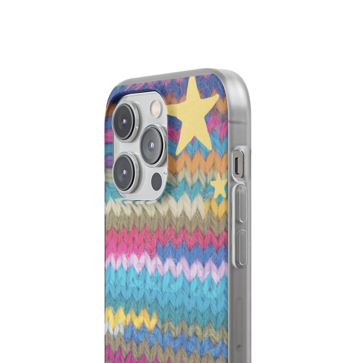 Pastel Knit Star Phone Case | Cozy Rainbow Aesthetic Case