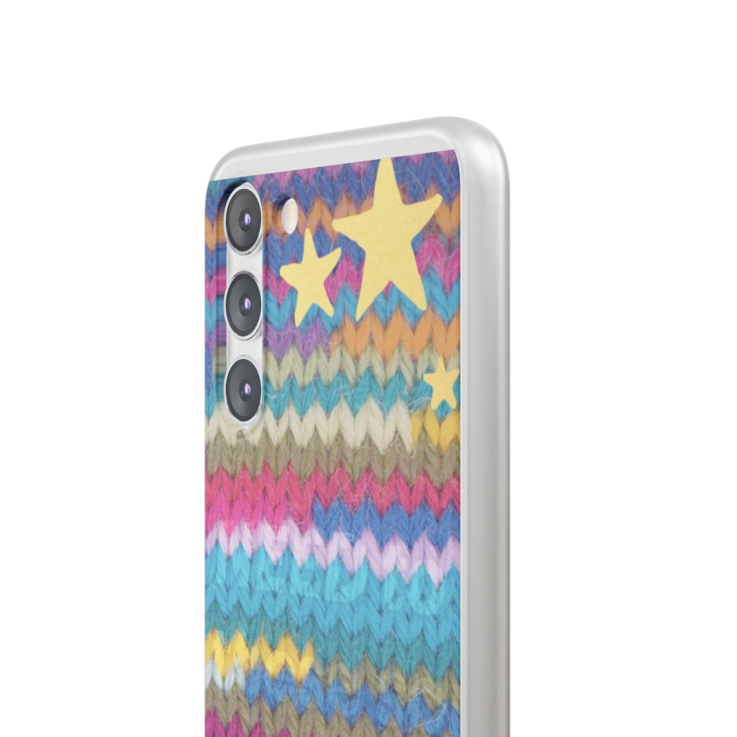 Pastel Knit Star Phone Case | Cozy Rainbow Aesthetic Case