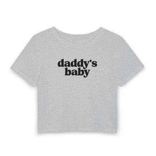 Daddy’s Baby Baby Tee | Cute Pink Graphic Crop Tee