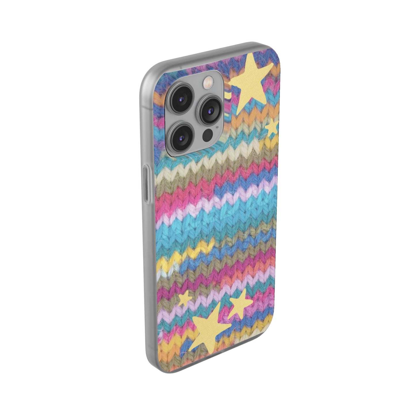 Pastel Knit Star Phone Case | Cozy Rainbow Aesthetic Case
