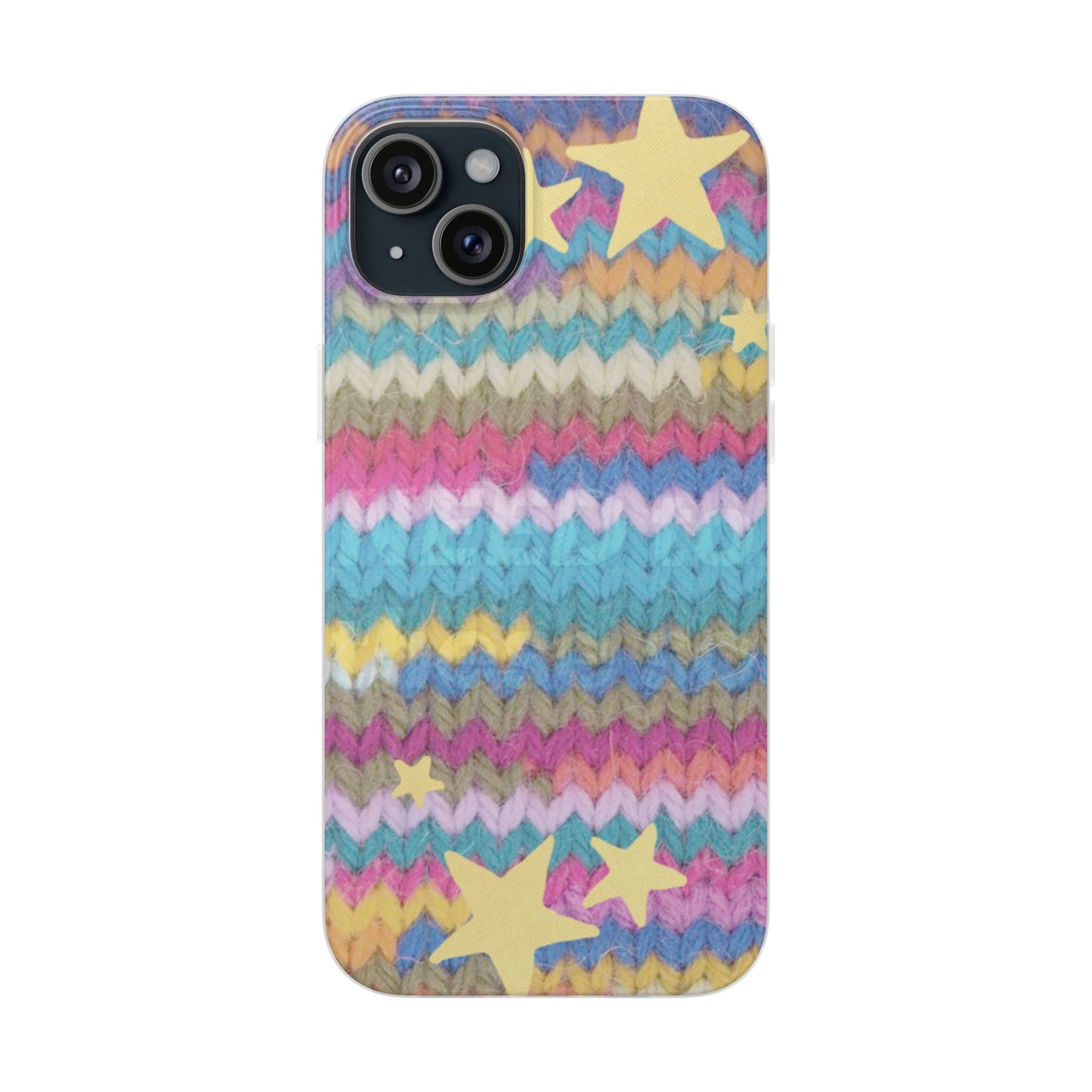 Pastel Knit Star Phone Case | Cozy Rainbow Aesthetic Case