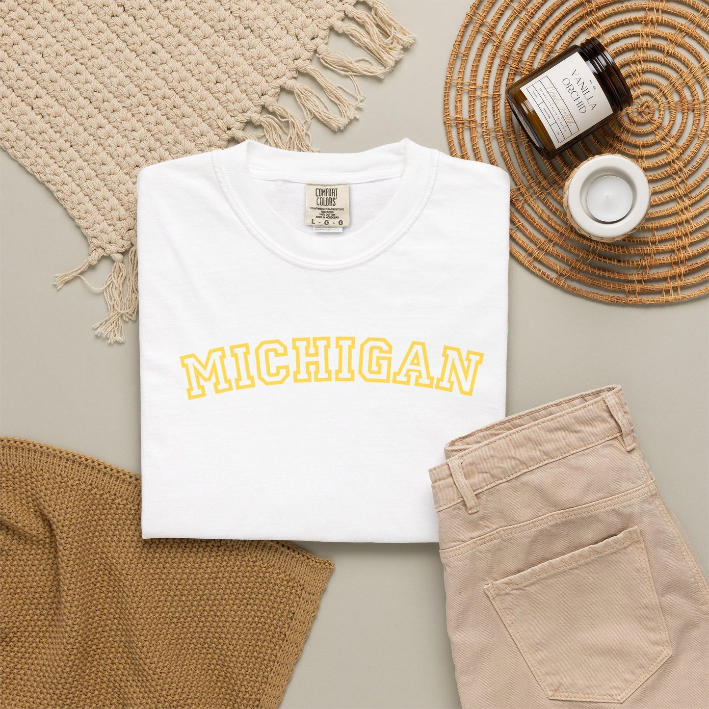 Michigan Varsity Graphic Tee | Retro Michigan Shirt | Midwest Aesthetic Tee | Trendy State Pride Shirt | College Style Tee