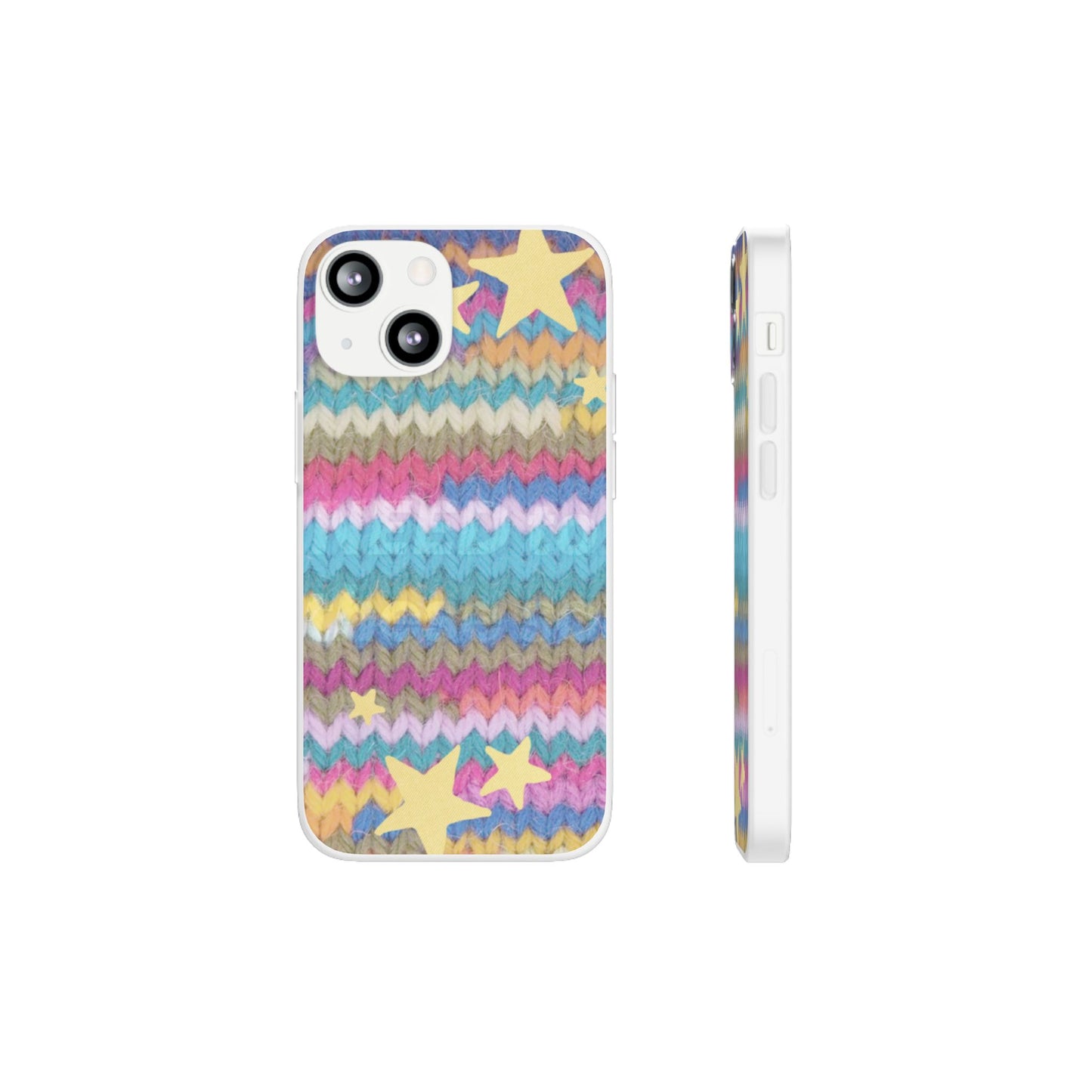 Pastel Knit Star Phone Case | Cozy Rainbow Aesthetic Case