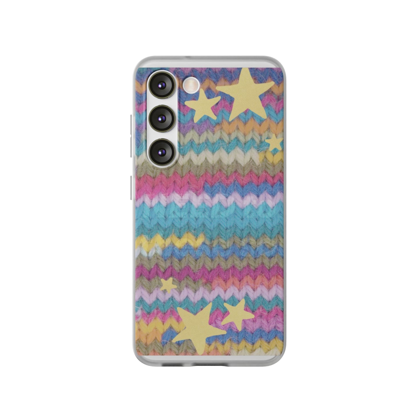 Pastel Knit Star Phone Case | Cozy Rainbow Aesthetic Case