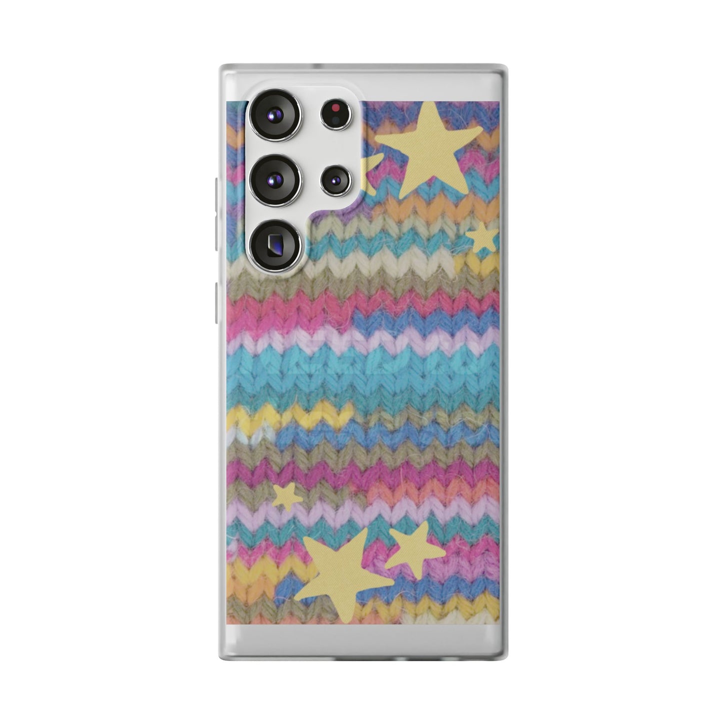 Pastel Knit Star Phone Case | Cozy Rainbow Aesthetic Case