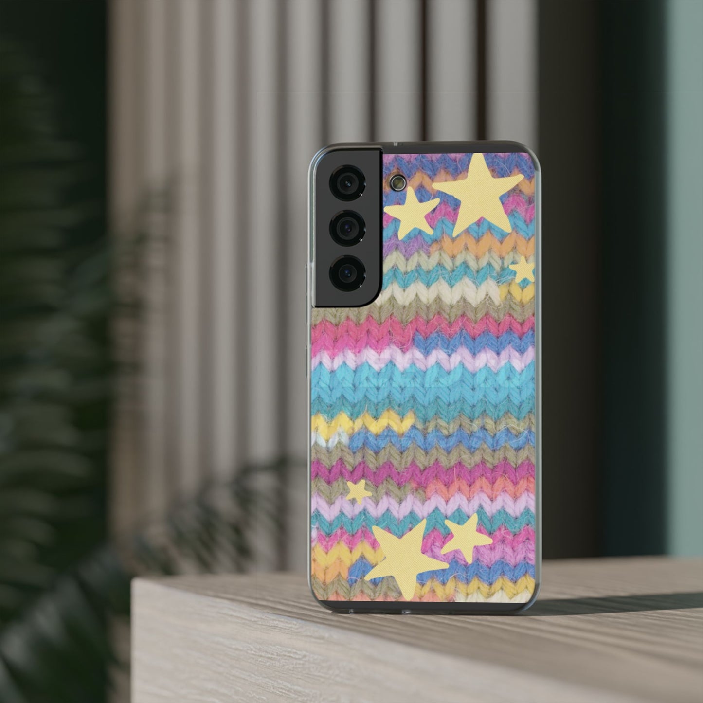 Pastel Knit Star Phone Case | Cozy Rainbow Aesthetic Case