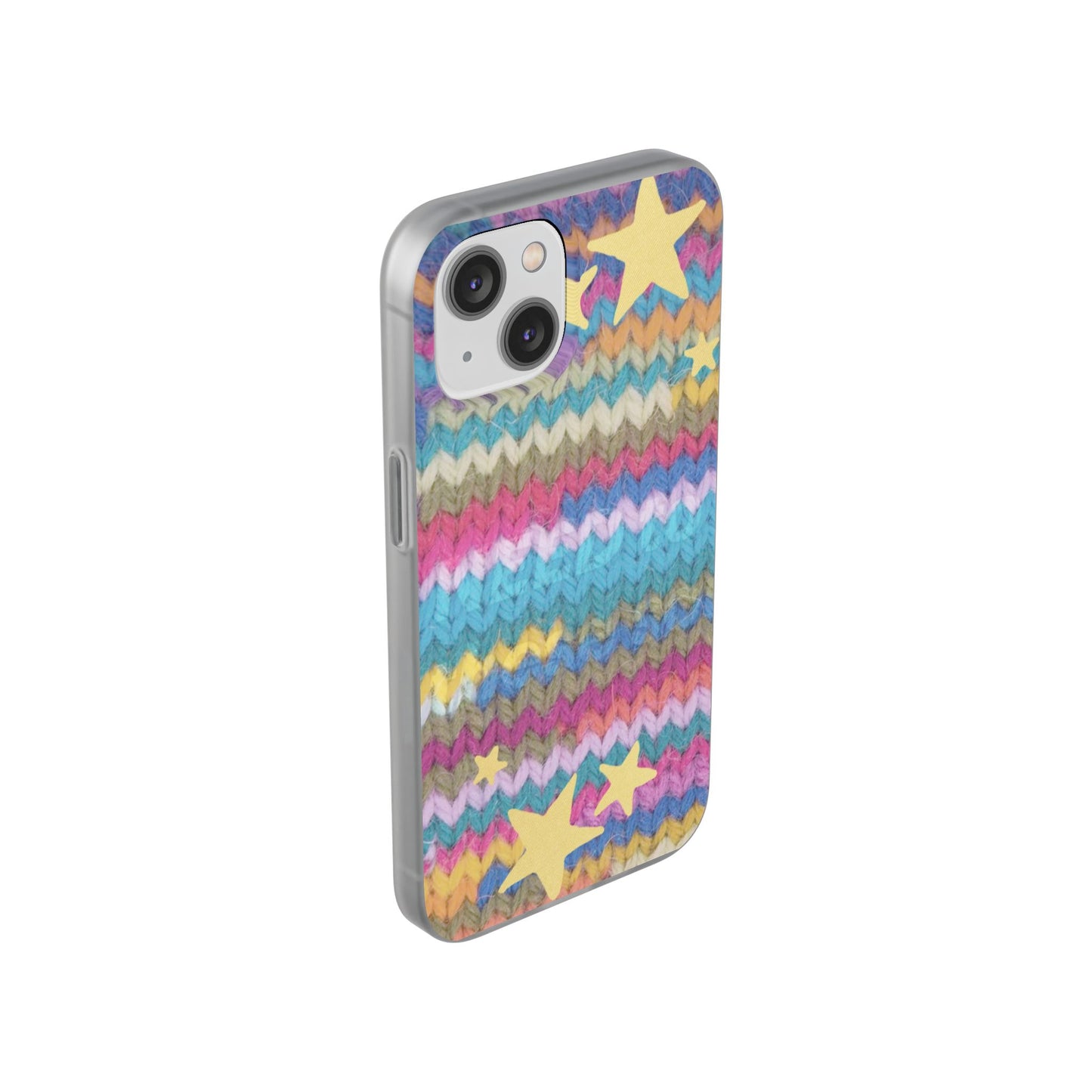 Pastel Knit Star Phone Case | Cozy Rainbow Aesthetic Case