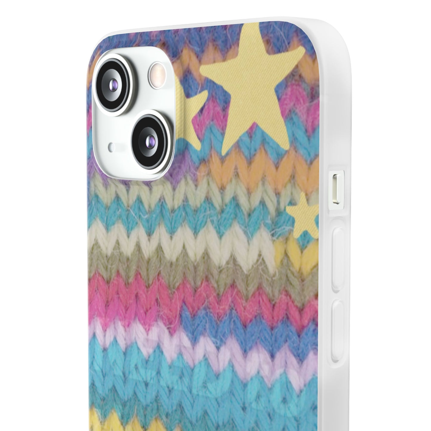 Pastel Knit Star Phone Case | Cozy Rainbow Aesthetic Case