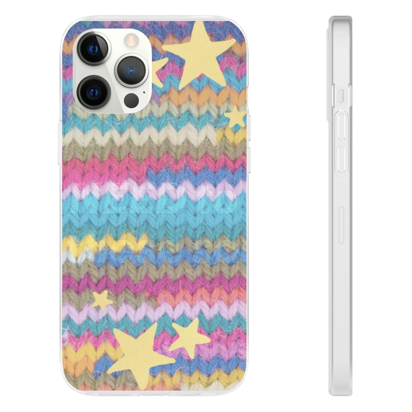 Pastel Knit Star Phone Case | Cozy Rainbow Aesthetic Case