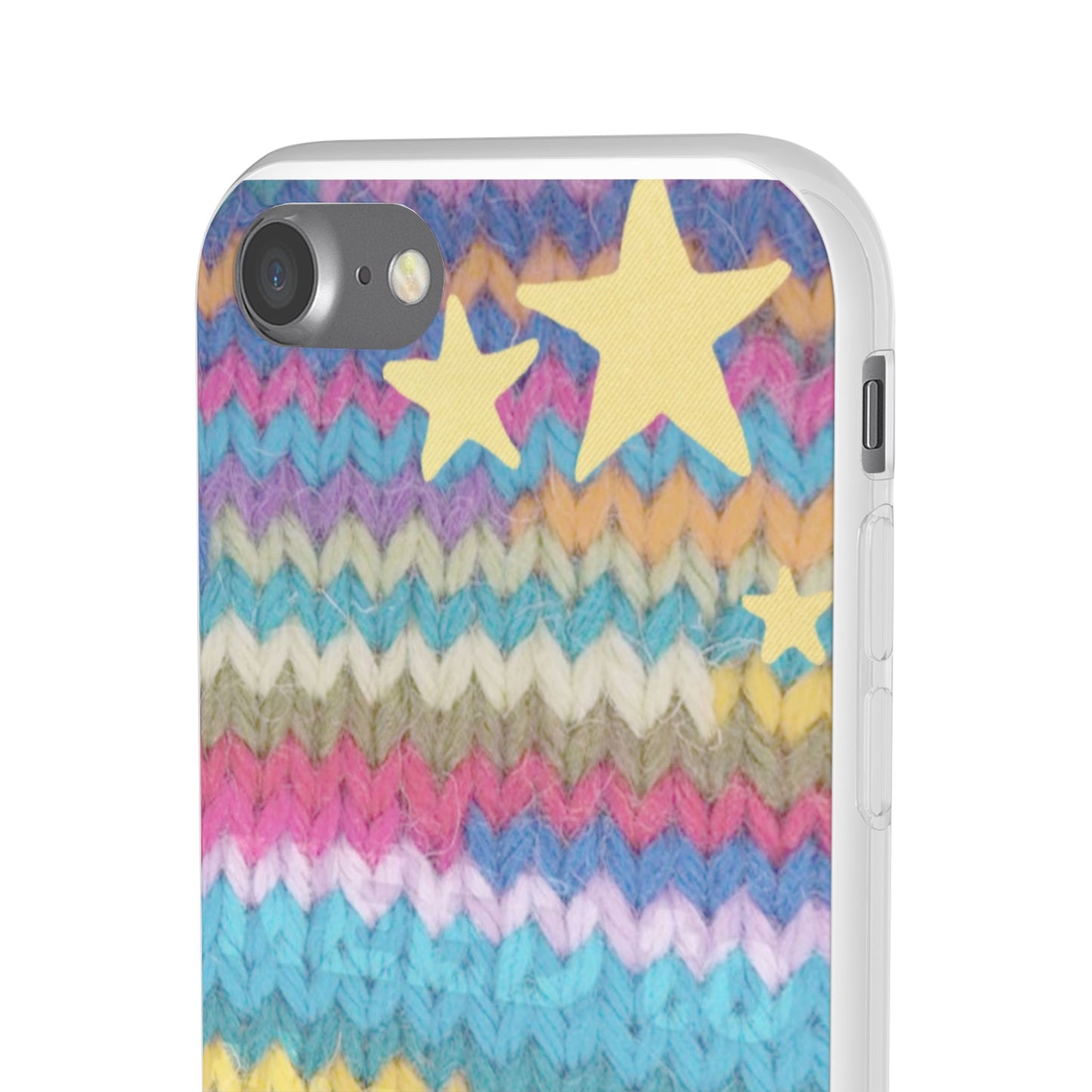 Pastel Knit Star Phone Case | Cozy Rainbow Aesthetic Case