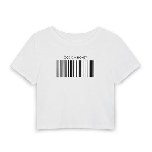 COCO + HONEY Baby Tee | Boutique Barcode Graphic Crop Top
