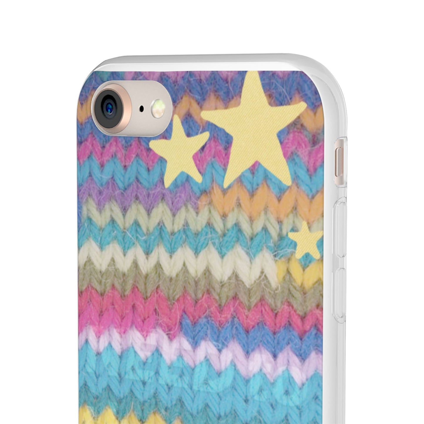 Pastel Knit Star Phone Case | Cozy Rainbow Aesthetic Case