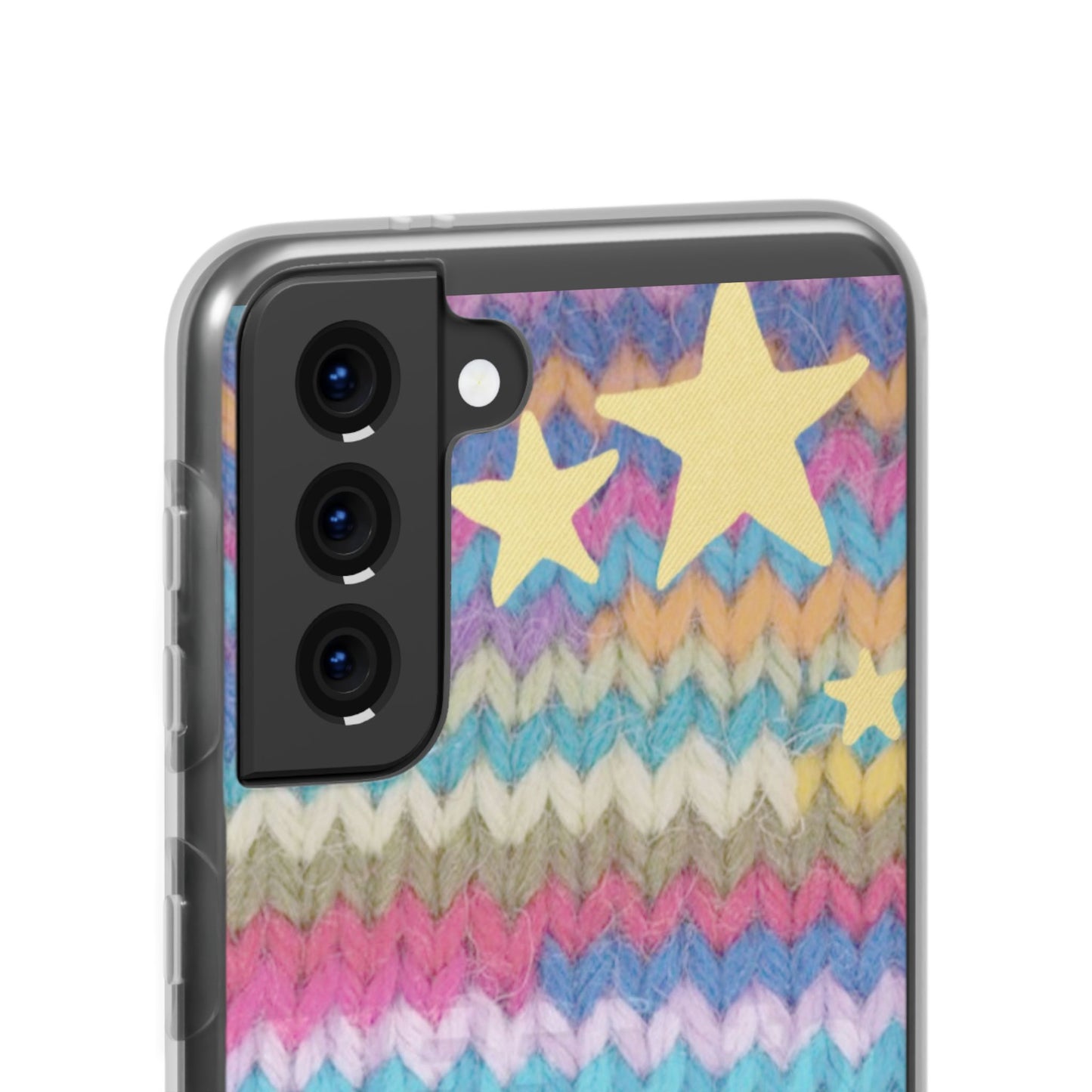 Pastel Knit Star Phone Case | Cozy Rainbow Aesthetic Case