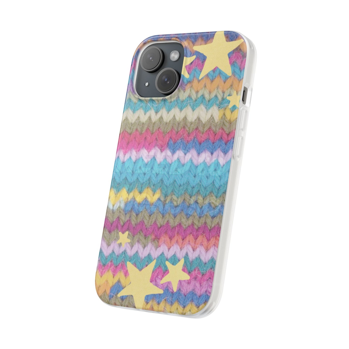 Pastel Knit Star Phone Case | Cozy Rainbow Aesthetic Case