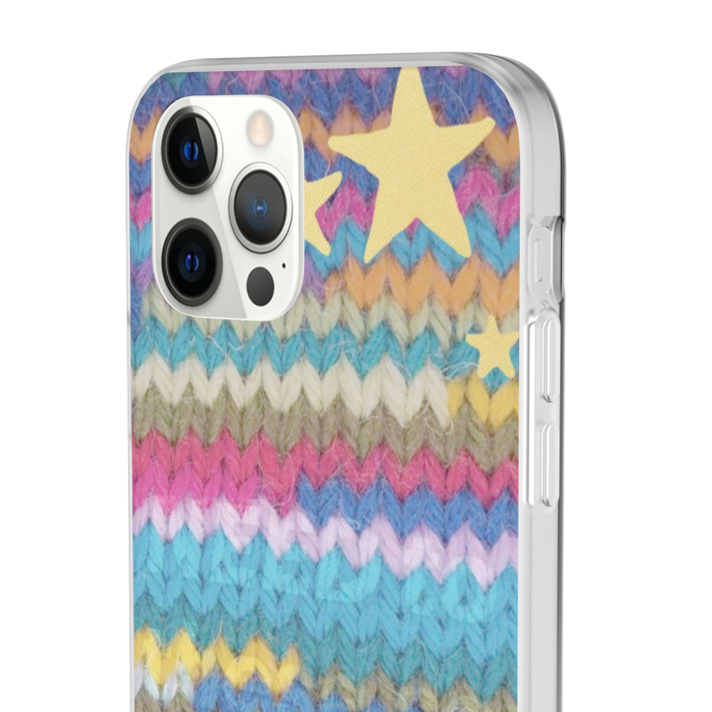 Pastel Knit Star Phone Case | Cozy Rainbow Aesthetic Case
