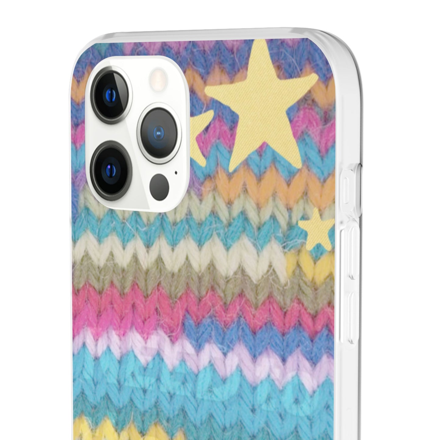 Pastel Knit Star Phone Case | Cozy Rainbow Aesthetic Case