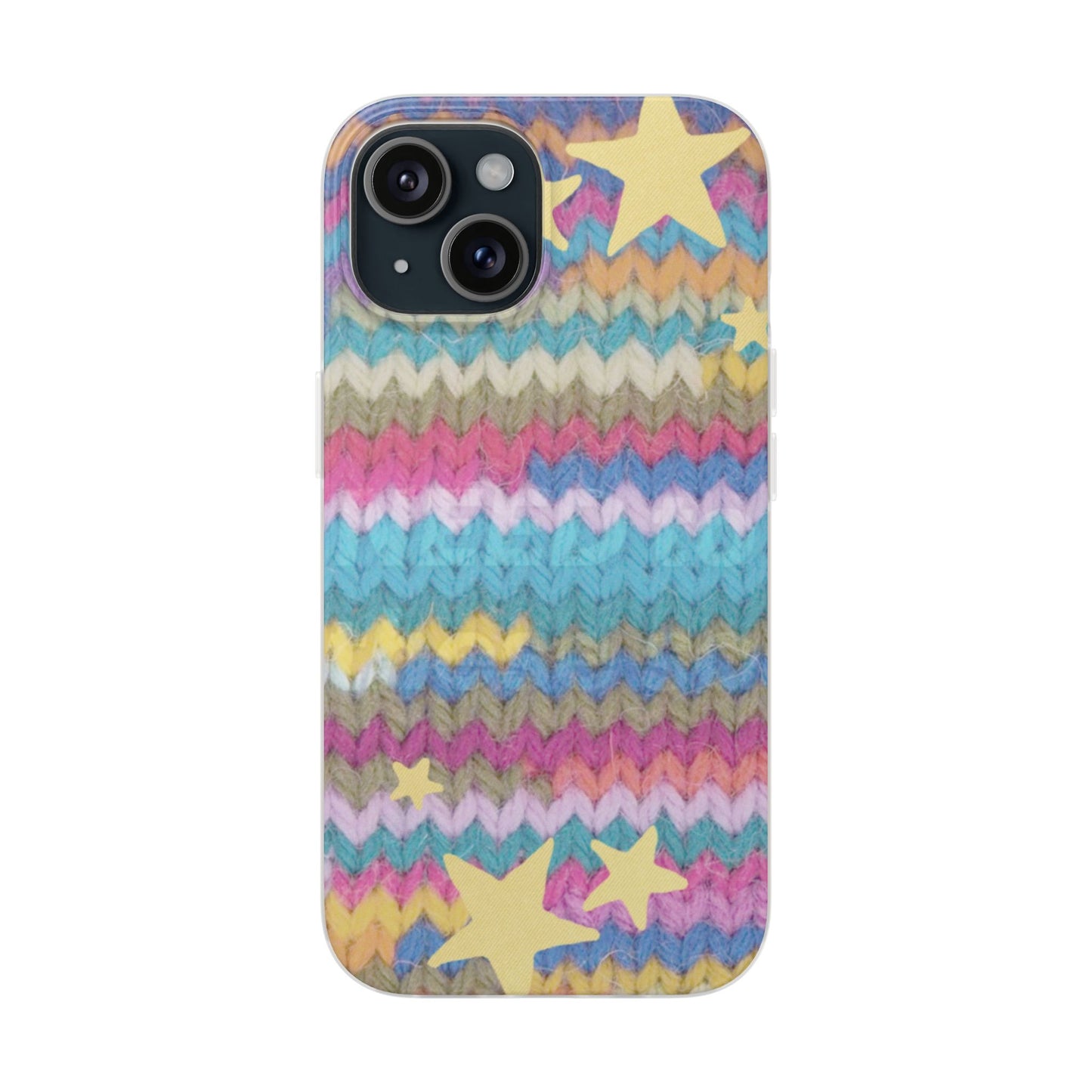 Pastel Knit Star Phone Case | Cozy Rainbow Aesthetic Case