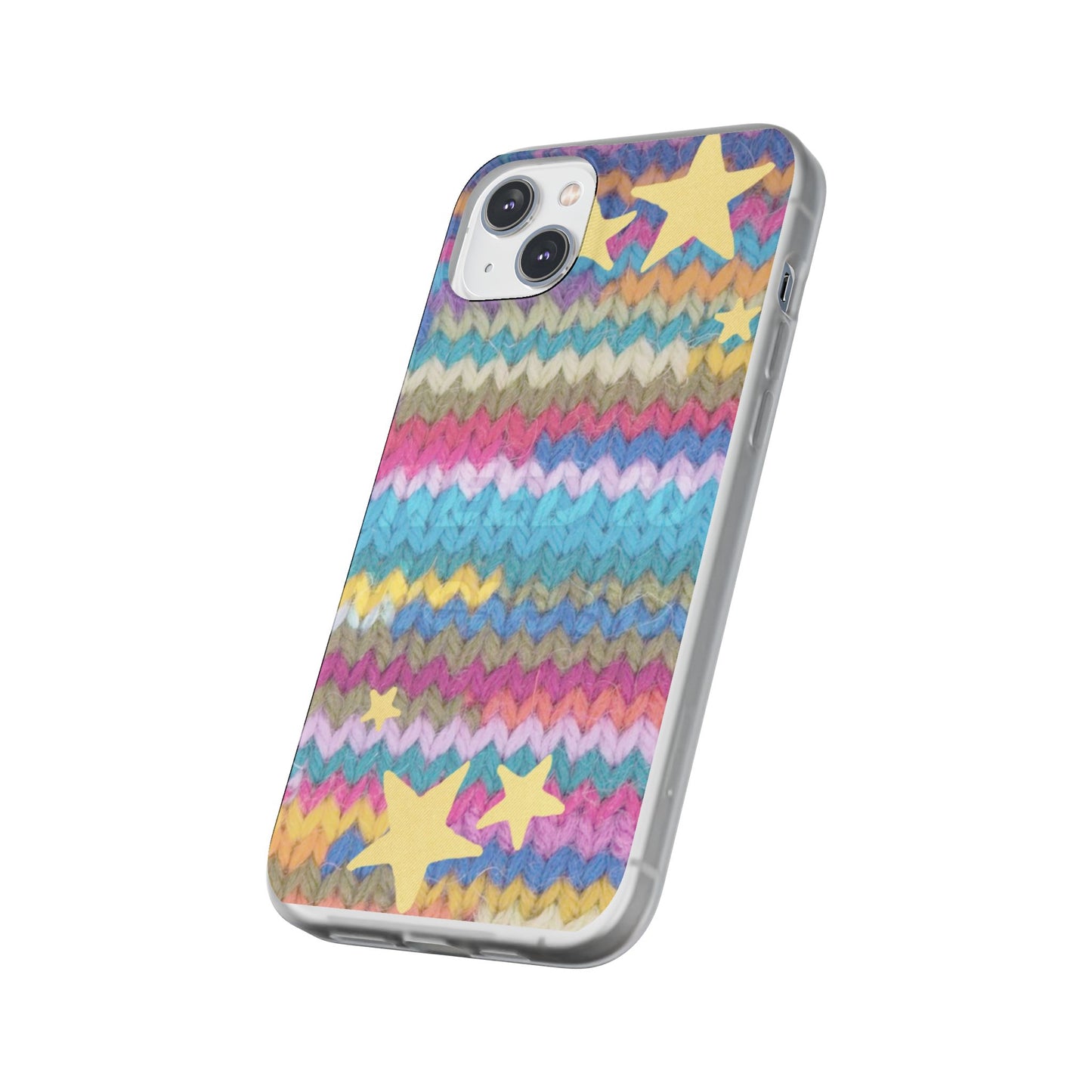 Pastel Knit Star Phone Case | Cozy Rainbow Aesthetic Case