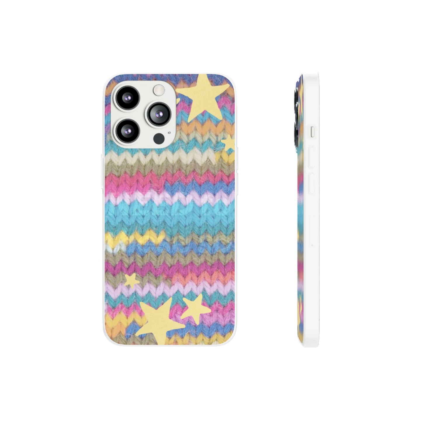 Pastel Knit Star Phone Case | Cozy Rainbow Aesthetic Case