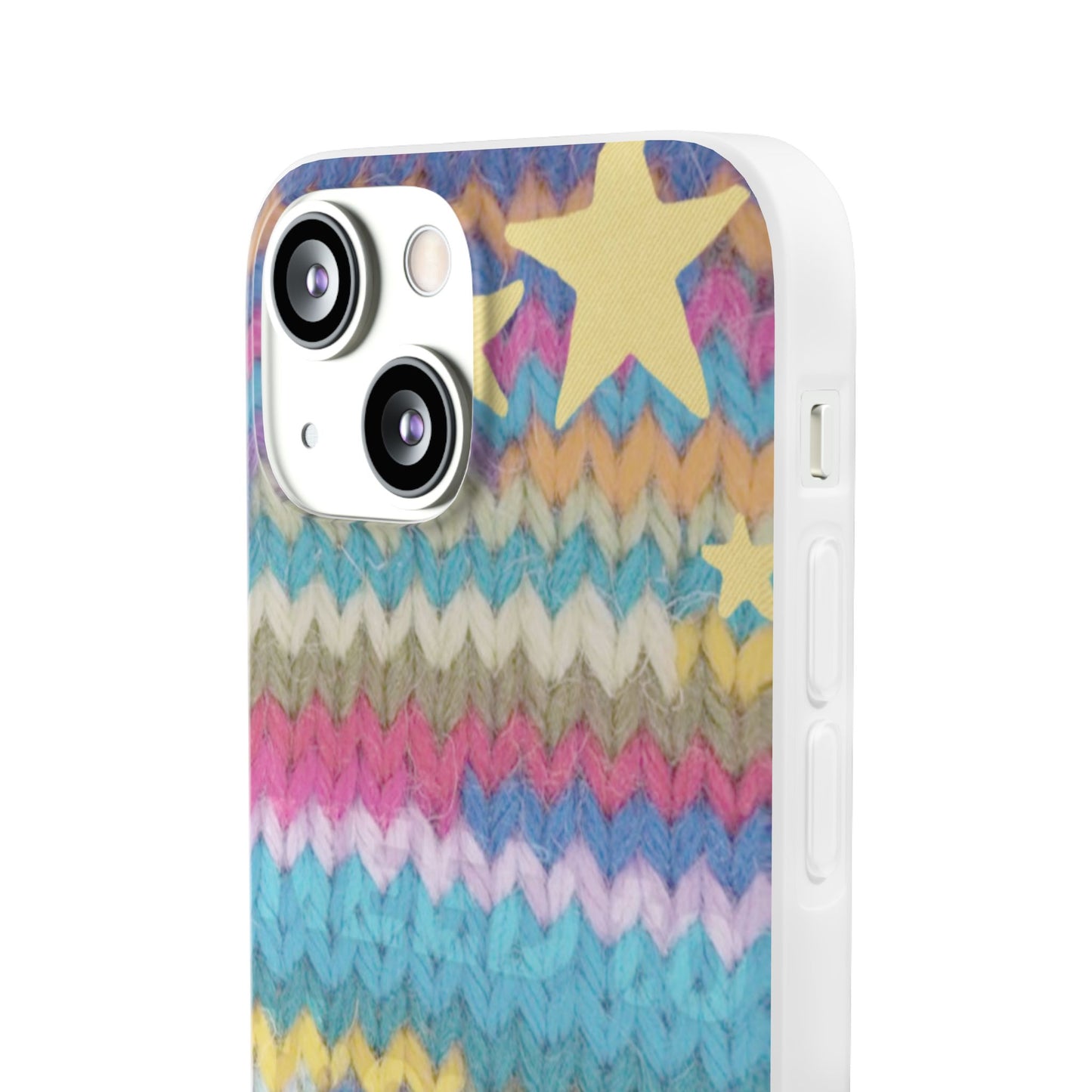 Pastel Knit Star Phone Case | Cozy Rainbow Aesthetic Case