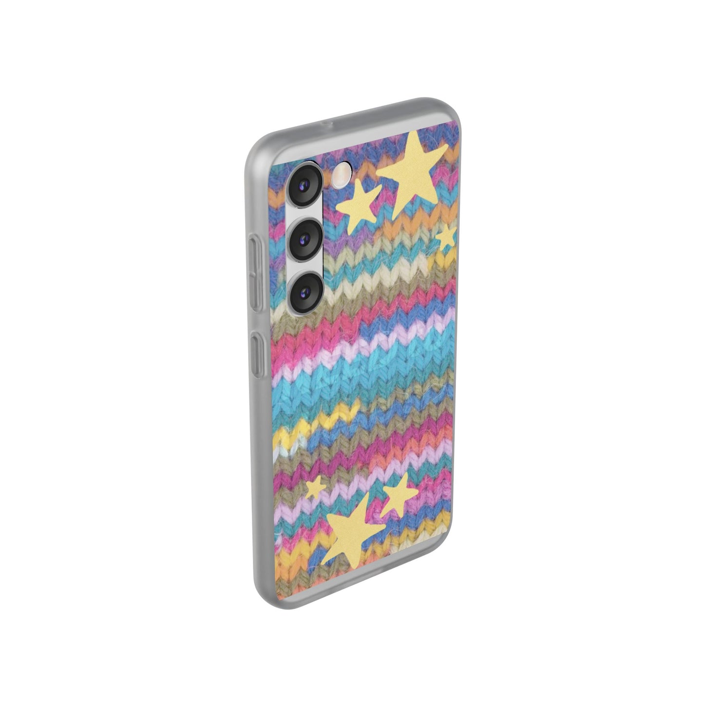 Pastel Knit Star Phone Case | Cozy Rainbow Aesthetic Case