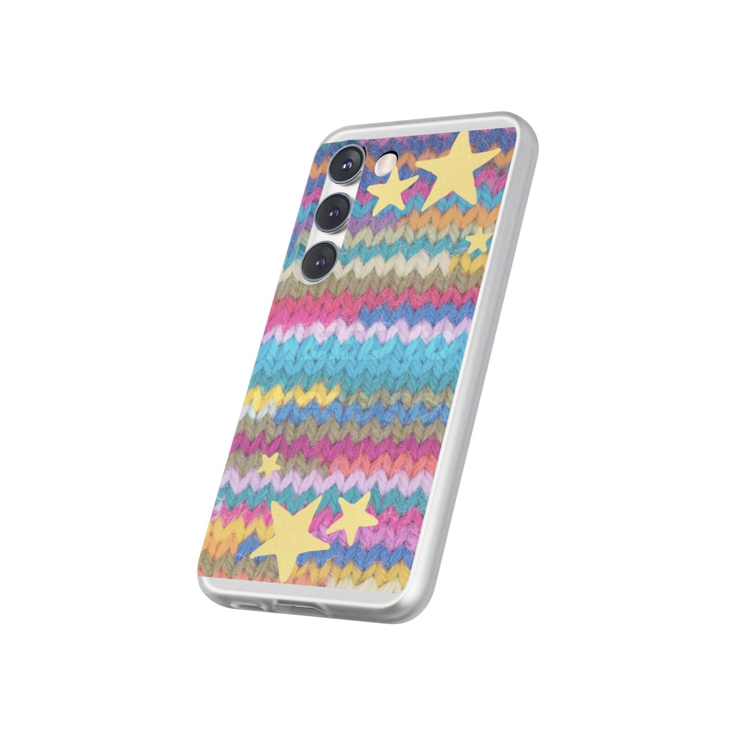 Pastel Knit Star Phone Case | Cozy Rainbow Aesthetic Case