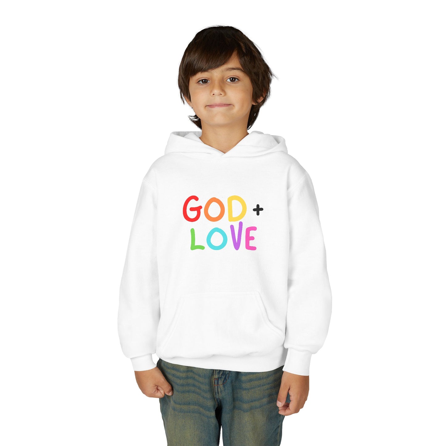 God + Love Color Statement Hoodie – Youth