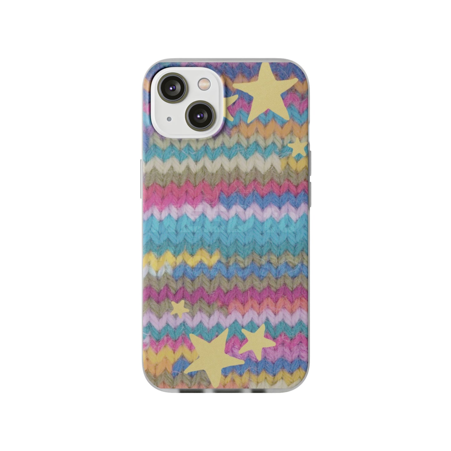 Pastel Knit Star Phone Case | Cozy Rainbow Aesthetic Case