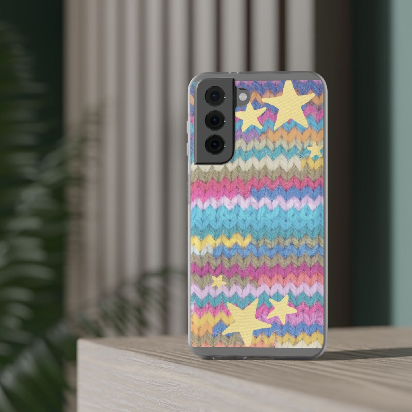 Pastel Knit Star Phone Case | Cozy Rainbow Aesthetic Case