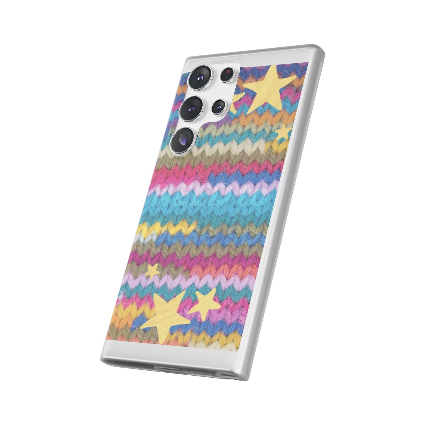 Pastel Knit Star Phone Case | Cozy Rainbow Aesthetic Case