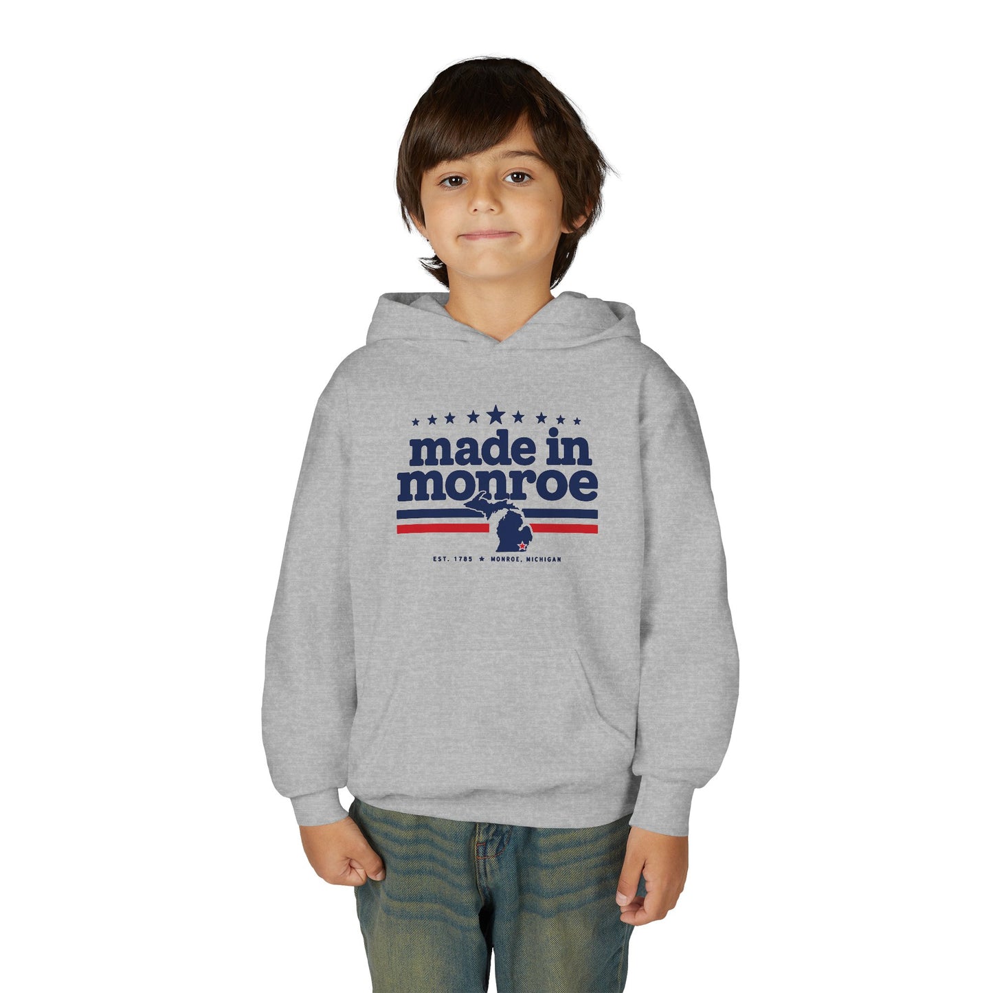 Made in Monroe Vintage Hometown Hoodie- YOUTH