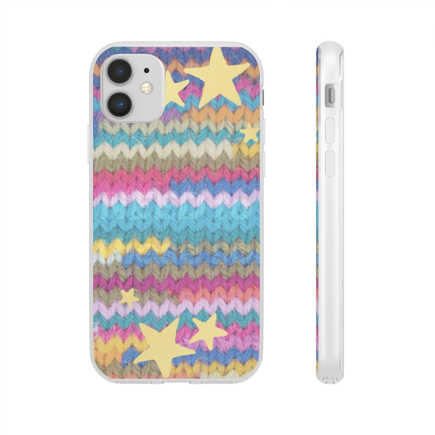 Pastel Knit Star Phone Case | Cozy Rainbow Aesthetic Case