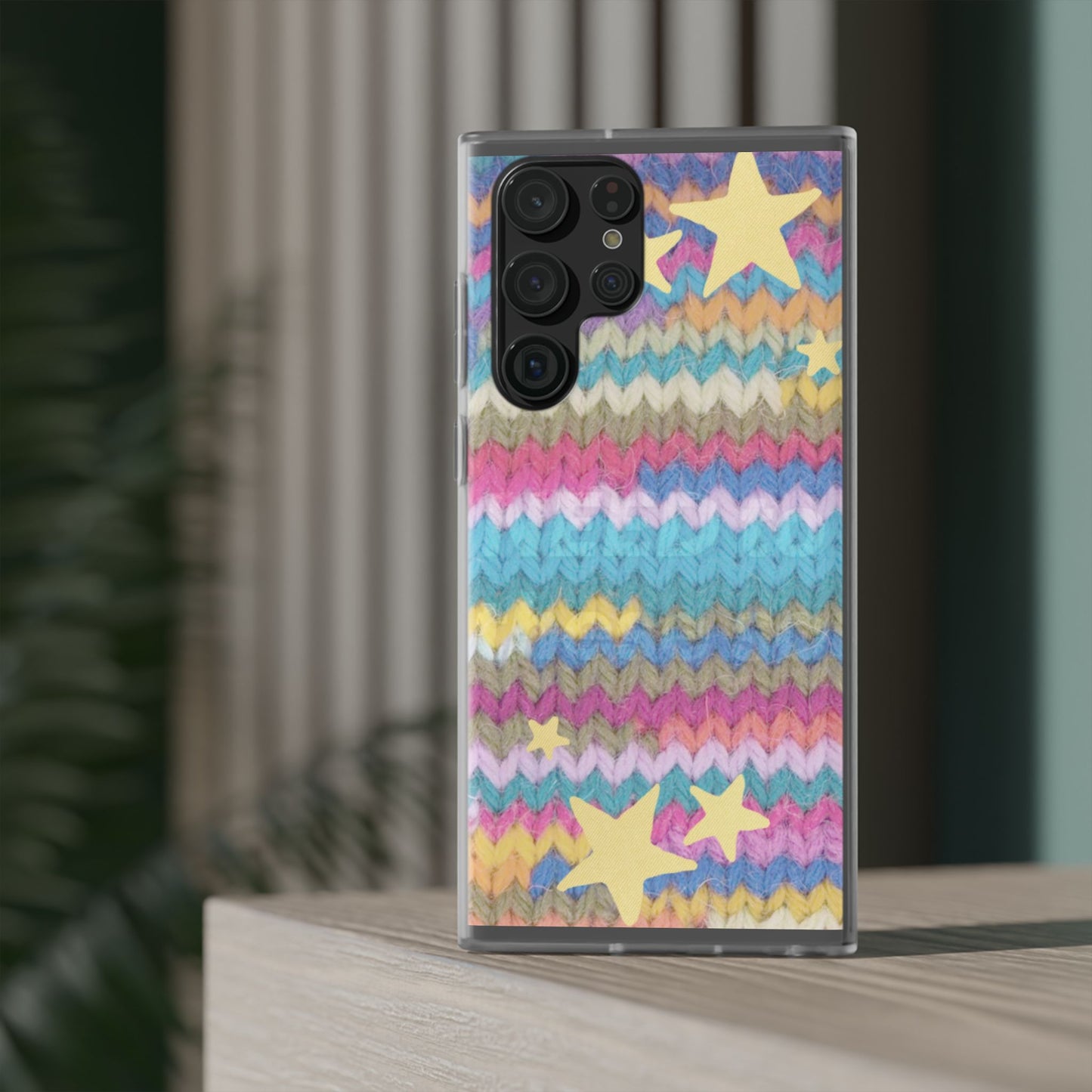 Pastel Knit Star Phone Case | Cozy Rainbow Aesthetic Case