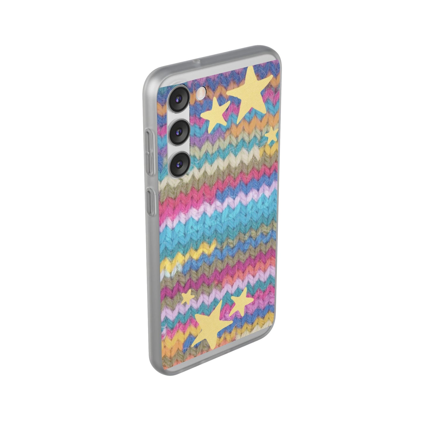 Pastel Knit Star Phone Case | Cozy Rainbow Aesthetic Case