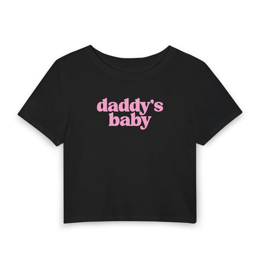 Daddy’s Baby Baby Tee | Cute Pink Graphic Crop Tee