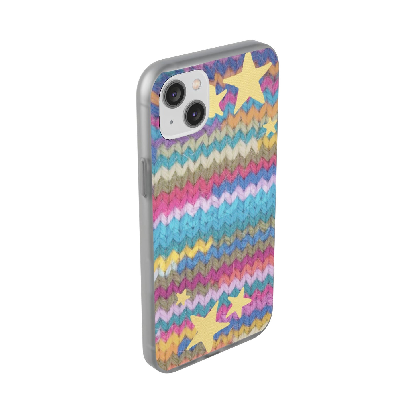 Pastel Knit Star Phone Case | Cozy Rainbow Aesthetic Case