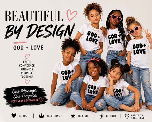God + Love “Beautiful By Design" Statement Hoodie | Faith + Confidence Collection