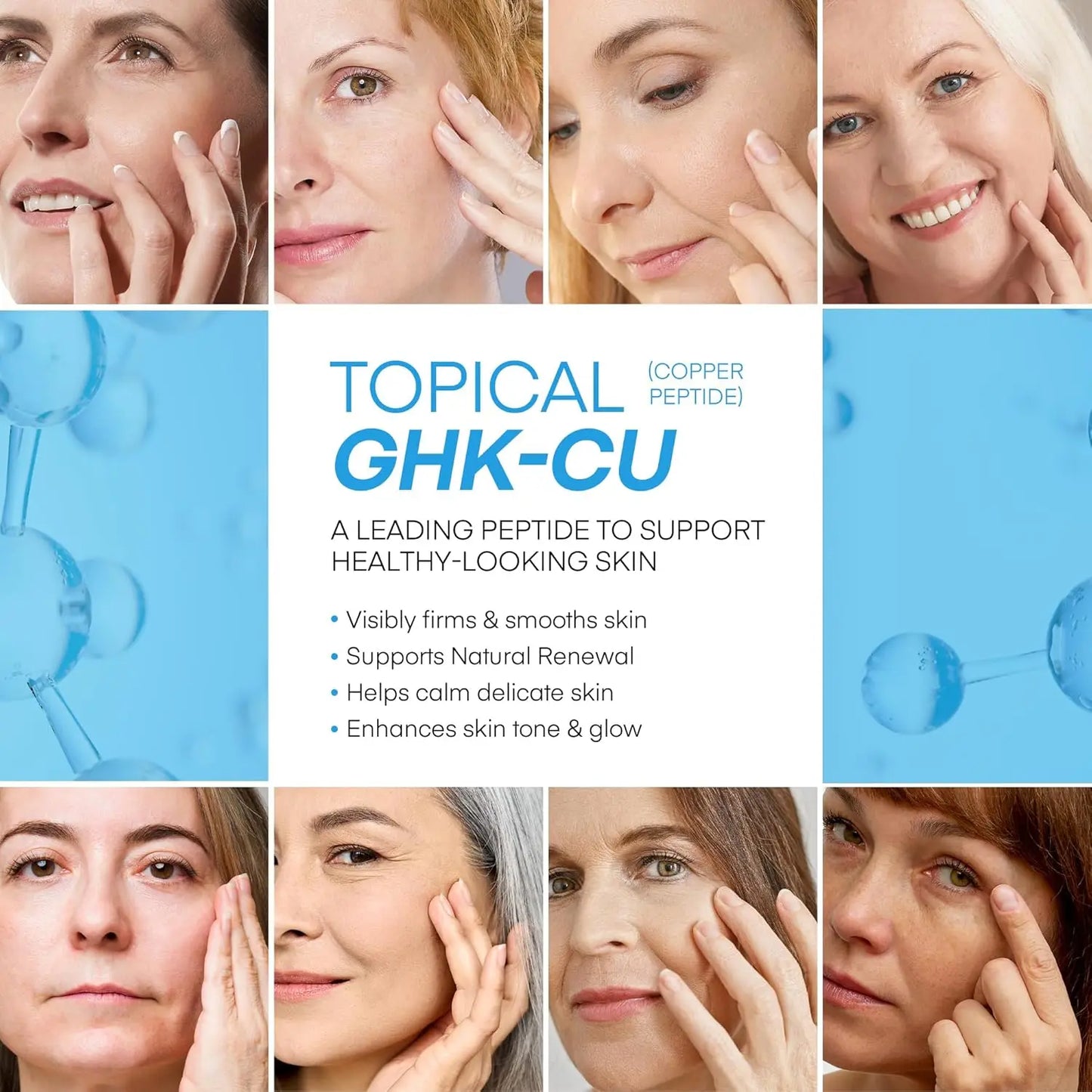 Copper Peptides GHK-Cu Whipped Beef Tallow for Skin: Blue Balm Manuka Honey Face and Body Moisturizer Butter for Mature, Dry & Eczema-Prone Sensitive Skin
