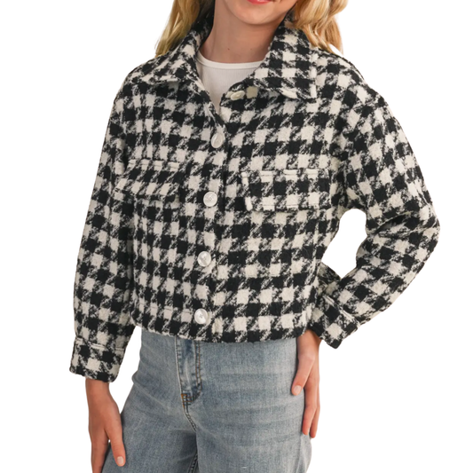 SWEET + CHIC HOUNDSTOOTH JACKET